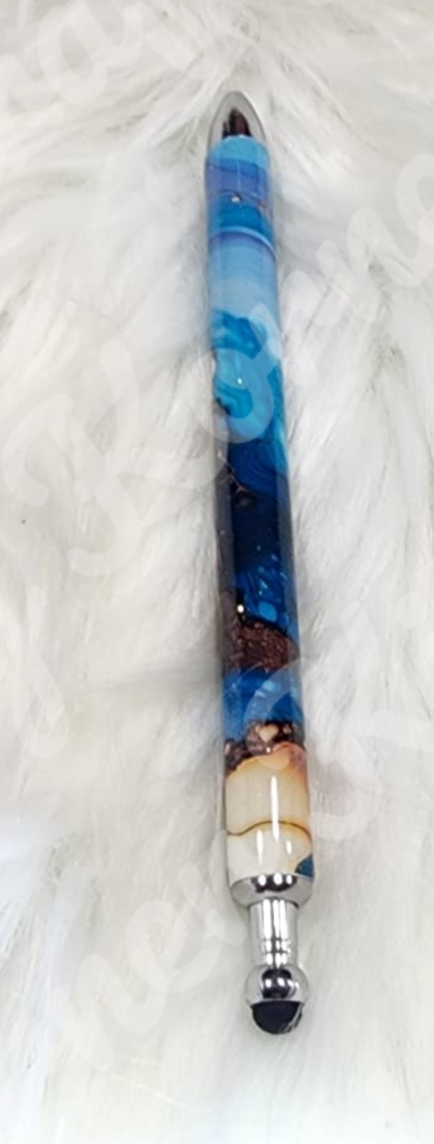 Blue and Gold Marble pen