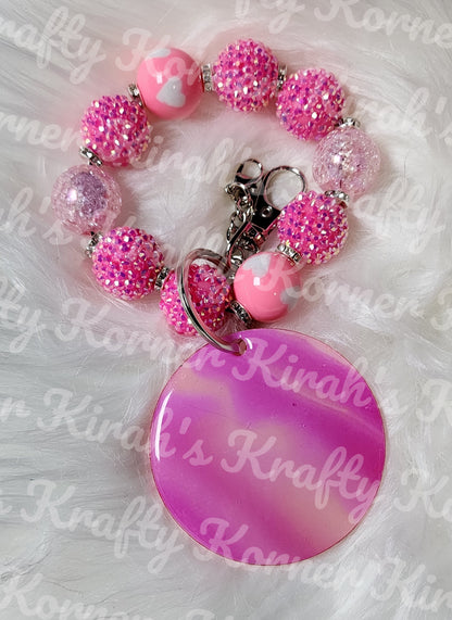 Pink Studded Keychain