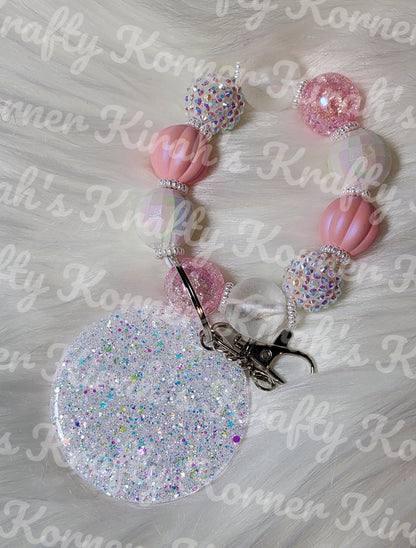 Pink Spring Floral Keychain