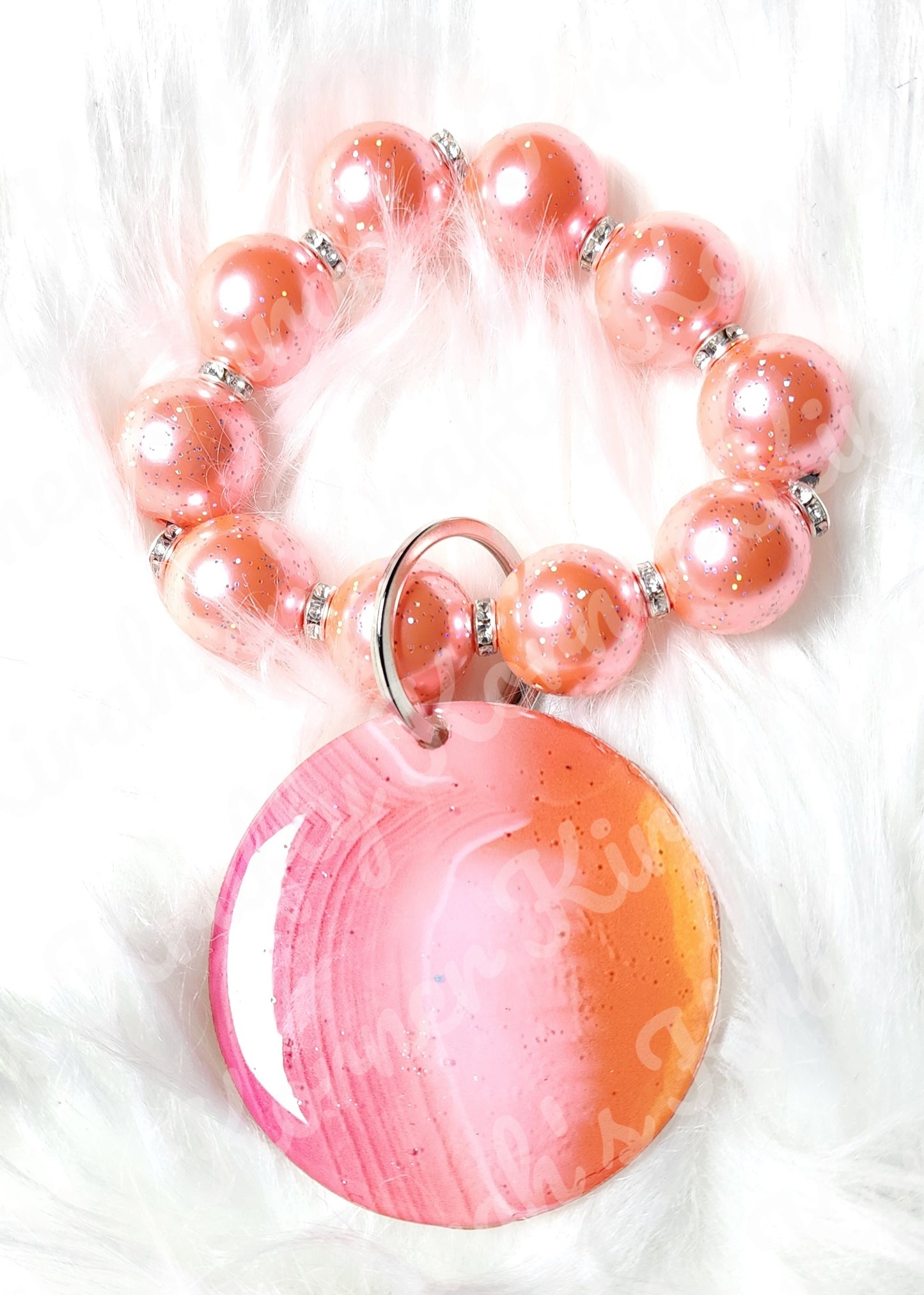 Pink and Orange Keychain